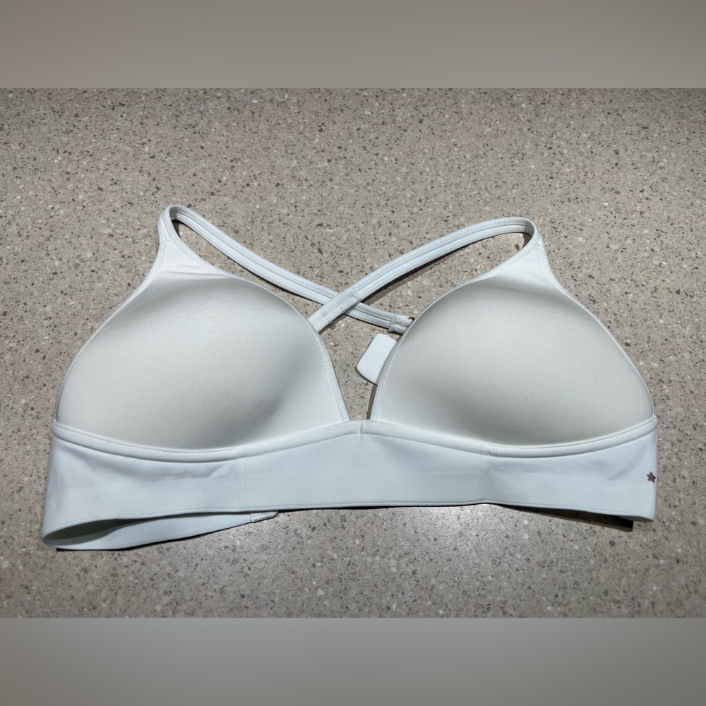 Aerie White Cross-Back Bra